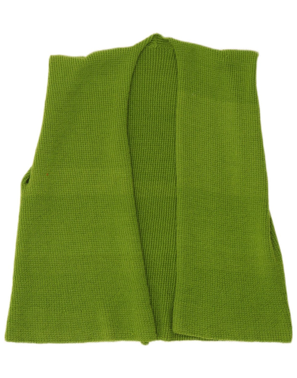 Suéter cardigã aberto sem mangas feminino vintage UK 20 2XL verde