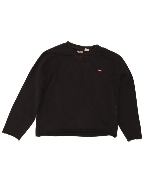 Suéter de moletom oversized padrão feminino Levi's Reino Unido 14 médio preto