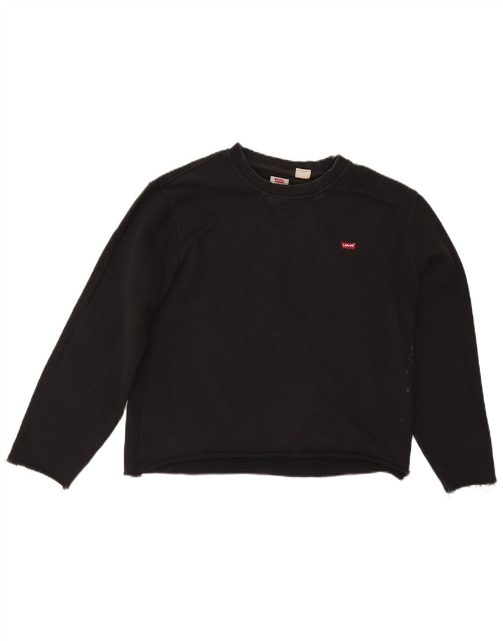 Suéter de moletom oversized padrão feminino Levi's Reino Unido 14 médio preto