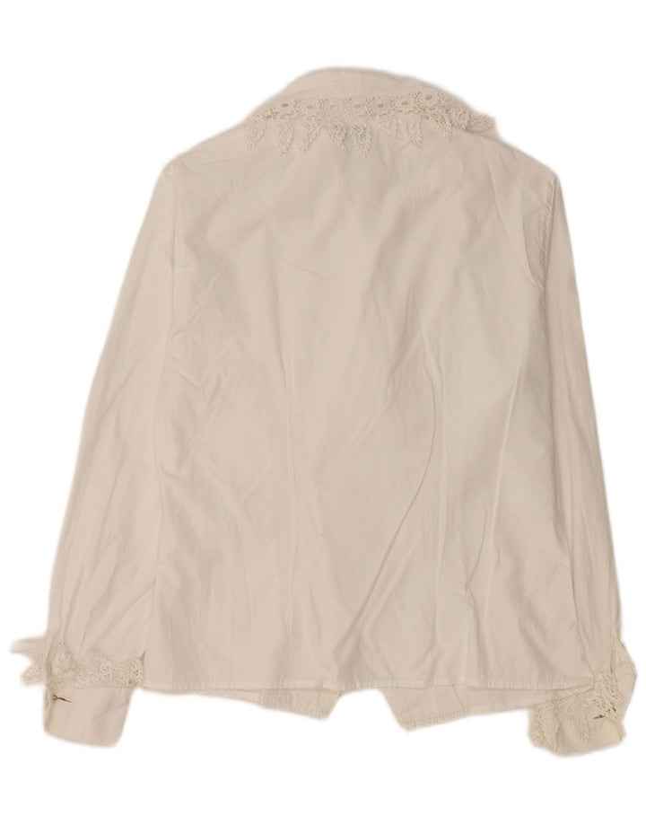 Blusa feminina Giulia Galanti UK 14 médio branco