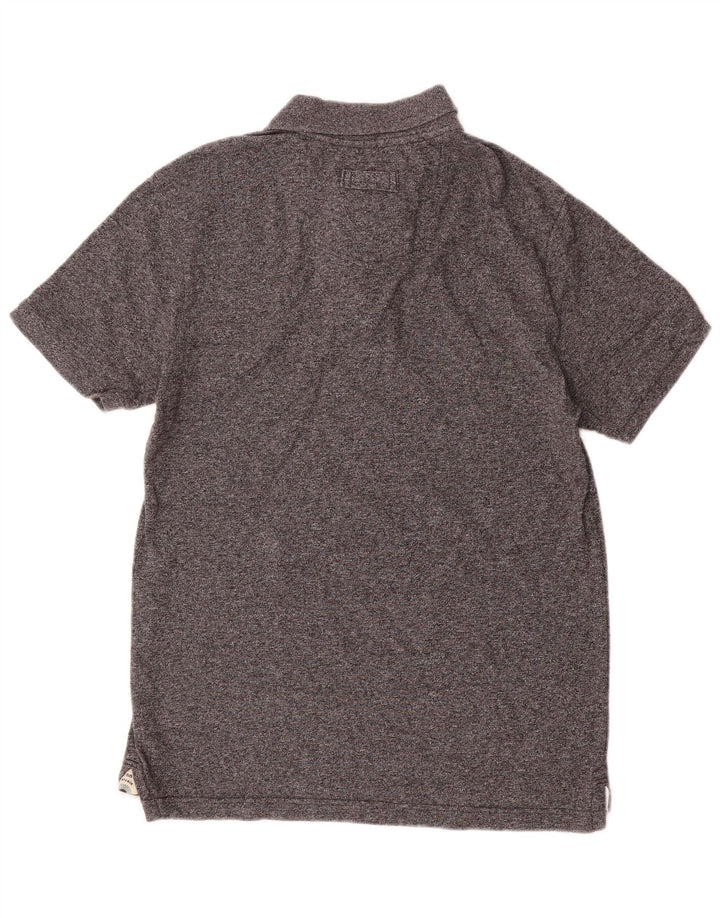 Camisa polo masculina Fat Face algodão manchado cinza médio