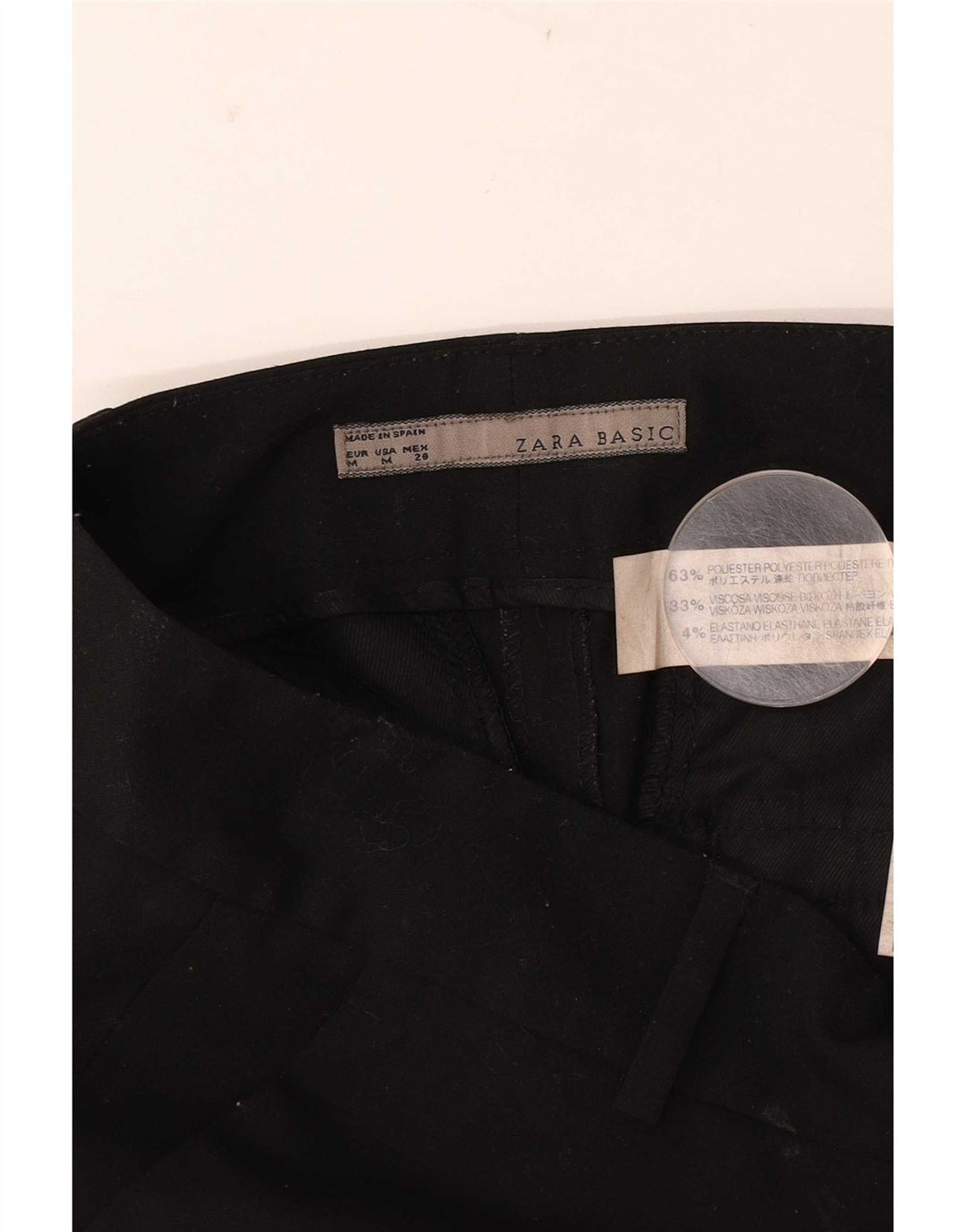 Zara Shorts Chino Feminino Médio W28 Poliéster Preto