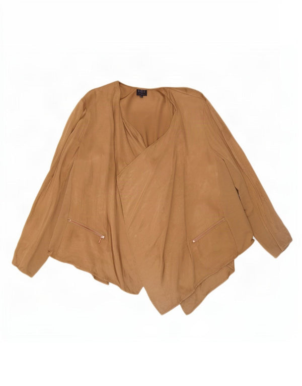 Top cardigã assimétrico feminino Marks & Spencer Reino Unido 24 4XL poliéster bege