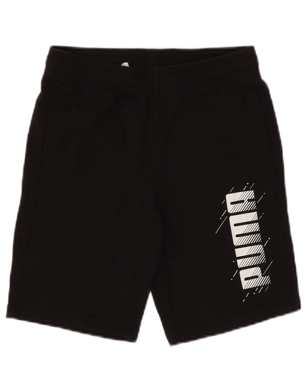 Shorts esportivos gráficos Puma Boys 9-10 anos preto algodão