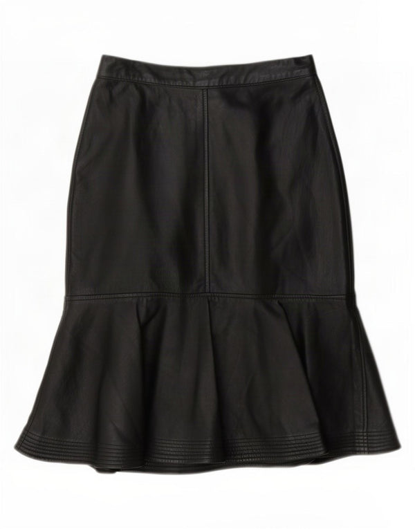Vintage Womens Leather High Waist Mermaid Skirt IT 42 Medium W24 Black