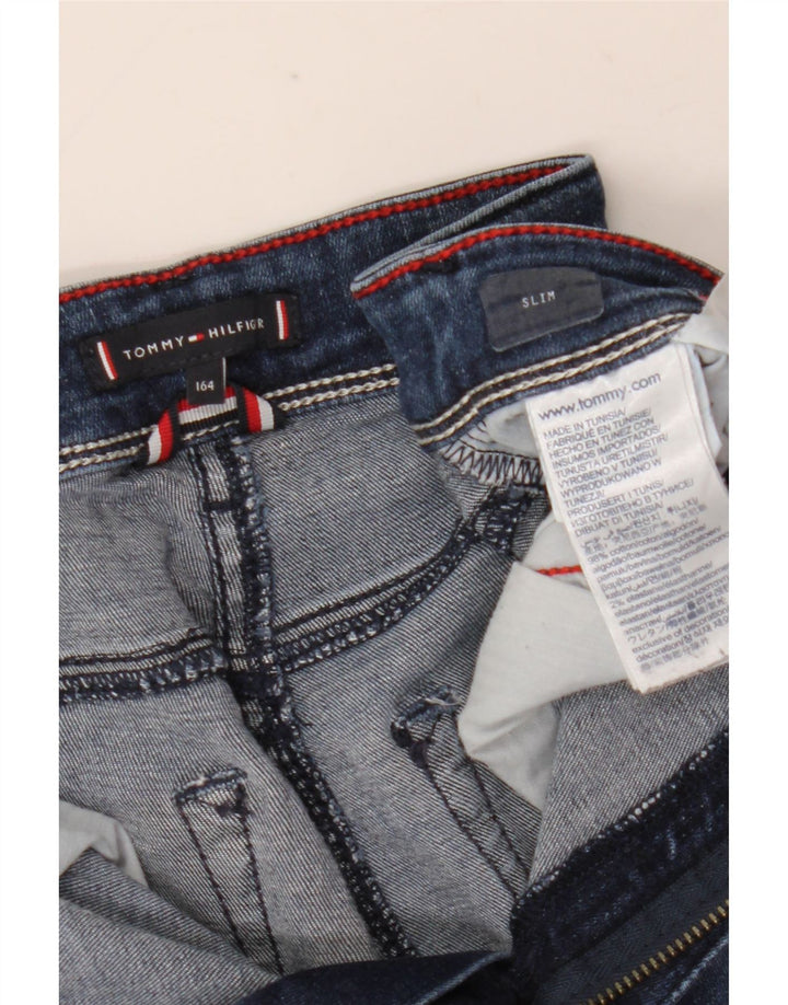 Tommy Hilfiger Meninos Jeans Slim 13-14 Anos Azul Marinho Algodão
