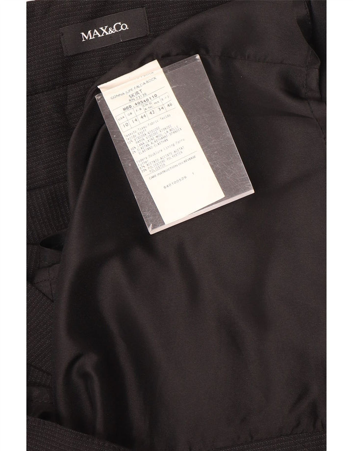 Saia lápis feminina Max & Co. Reino Unido 14 médio W28 viscose preta
