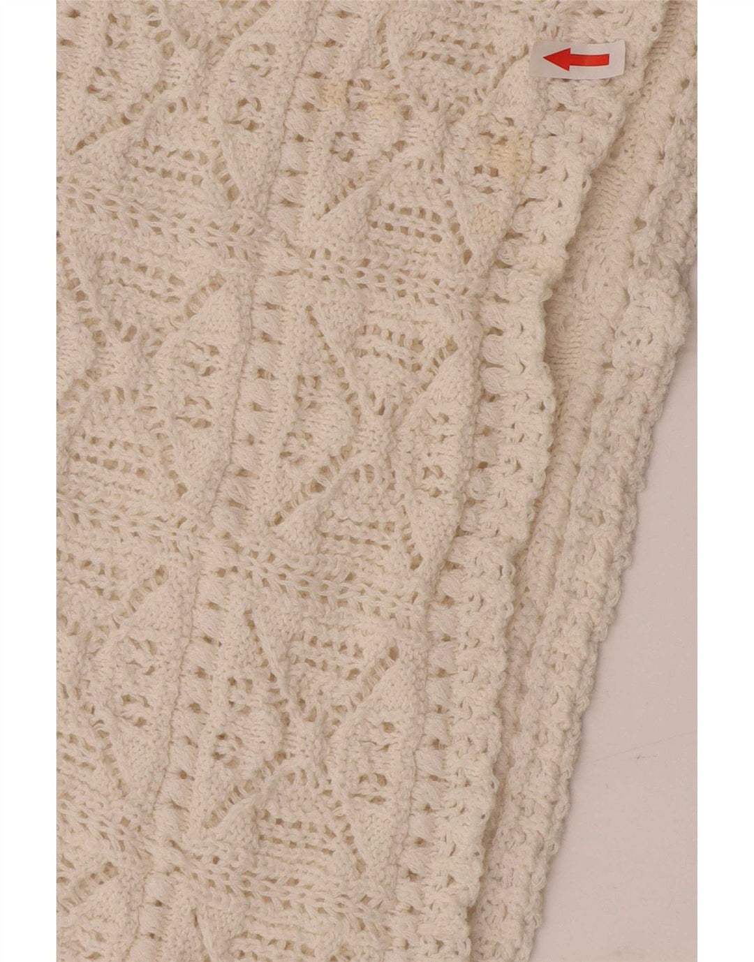 Blusa feminina de crochê grande Zara Top Reino Unido 10 algodão branco pequeno