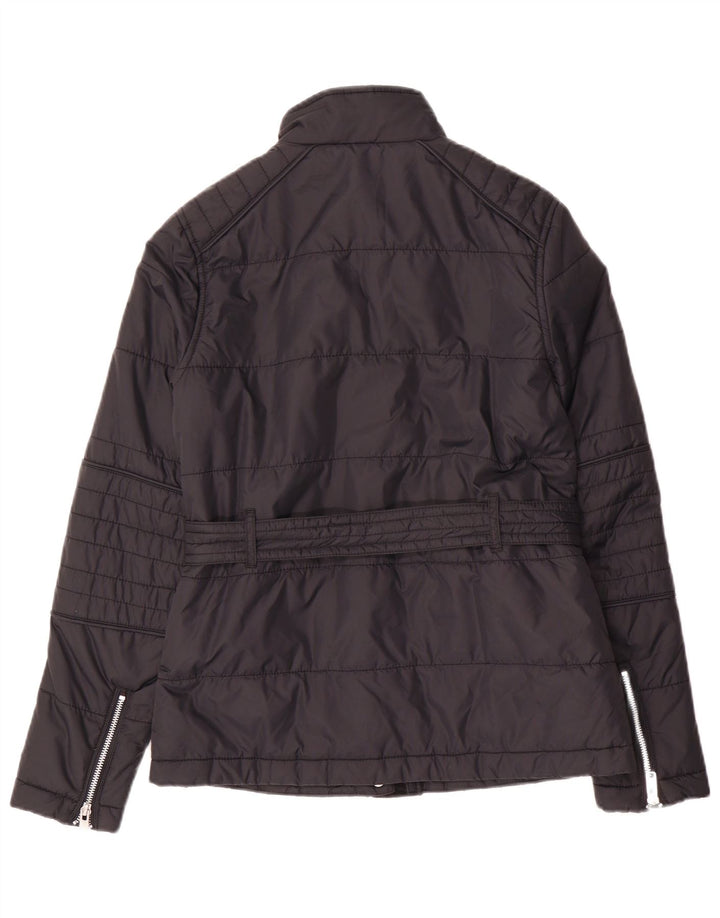 Jaqueta acolchoada feminina Jack Wills Reino Unido 10 pequena nylon preta