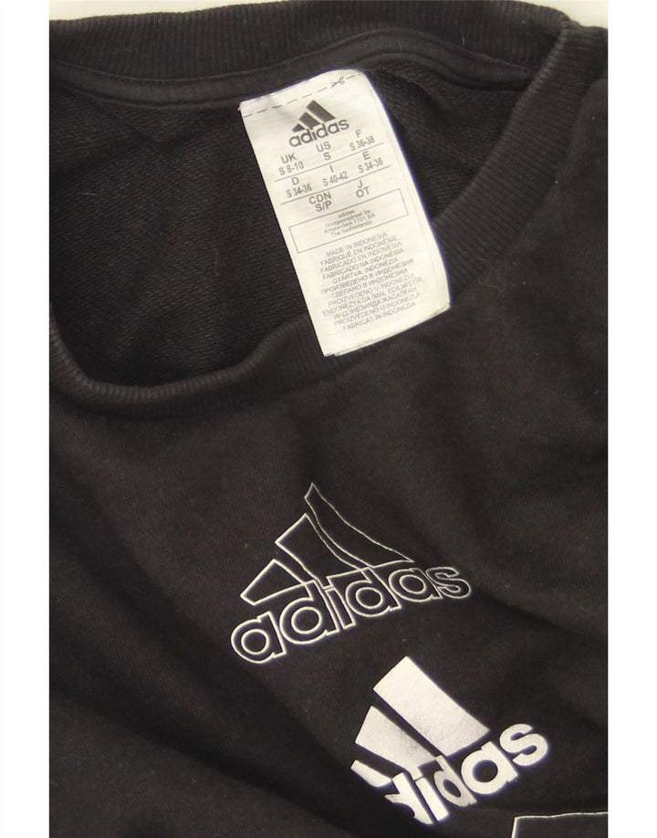 Adidas feminino gráfico oversized moletom jumper reino unido 8/10 pequeno preto