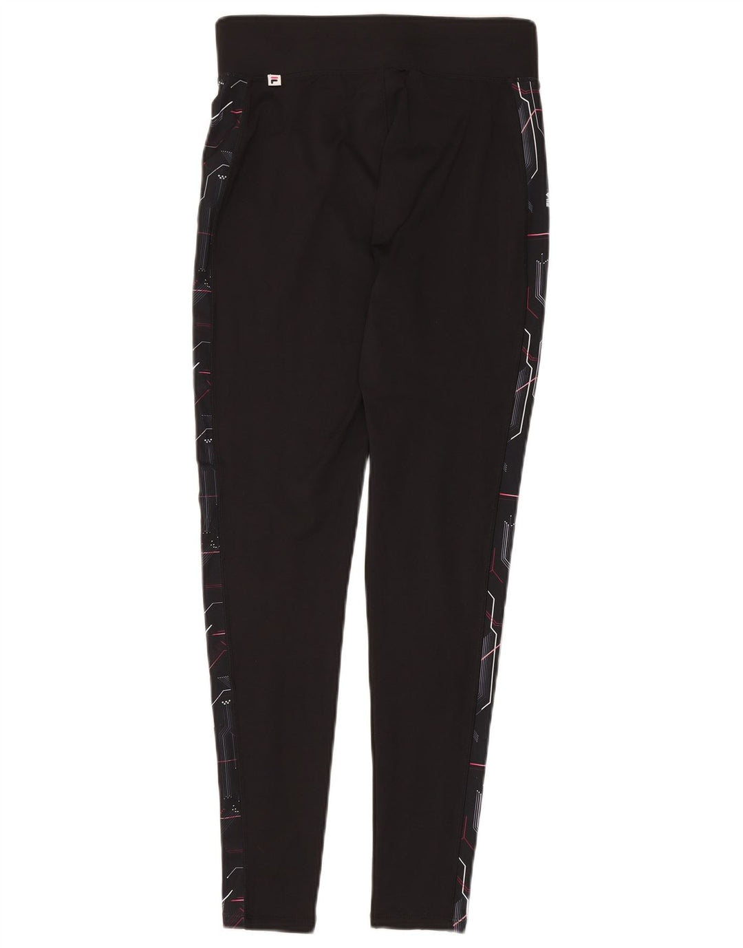 Fila Womens Graphic Leggings UK 12 Poliéster Geométrico Preto Médio