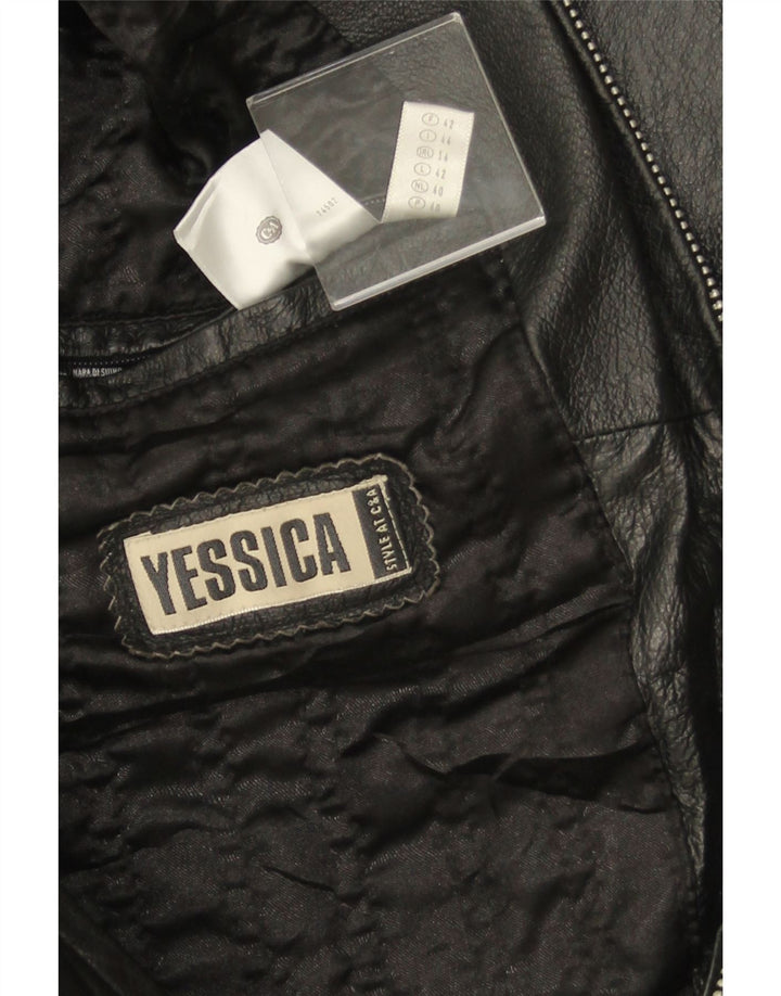 Jaqueta de couro feminina YESSICA UK 14 grande preta