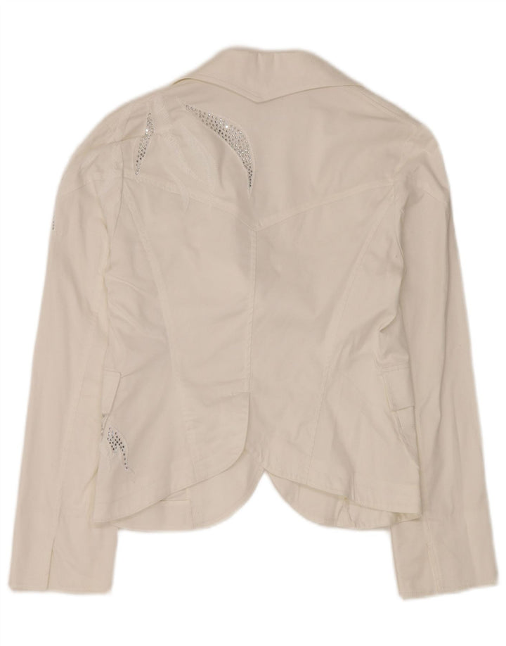 Conjunto feminino ROCCOBAROCCO com 2 botões e 2 peças Reino Unido 14 médio W32 L34 branco