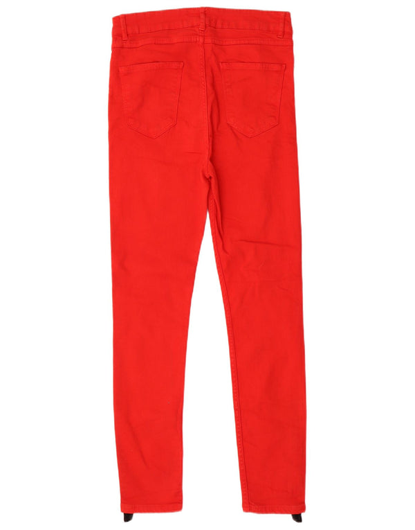 Zara Jeans Skinny Feminino EU 40 Médio W30 L28 Vermelho Colorblock Algodão