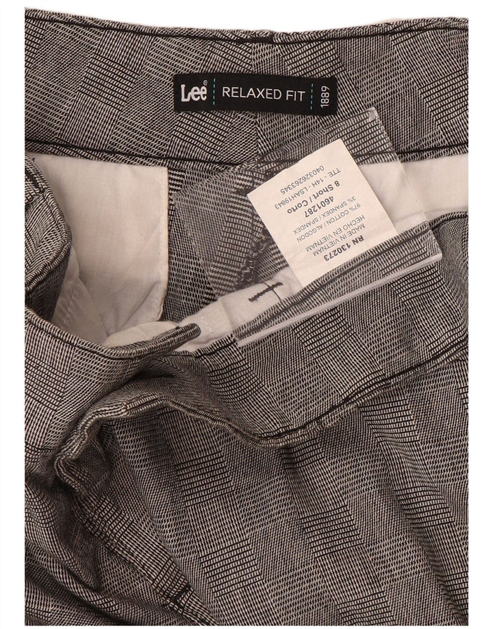 LEE Calça feminina casual de ajuste relaxado EUA 8 médio W32 L29 xadrez cinza