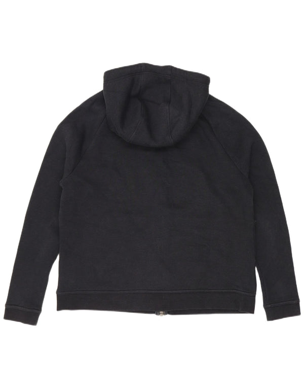 Suéter feminino Nike com capuz e zíper solto gráfico UK 14 algodão preto médio