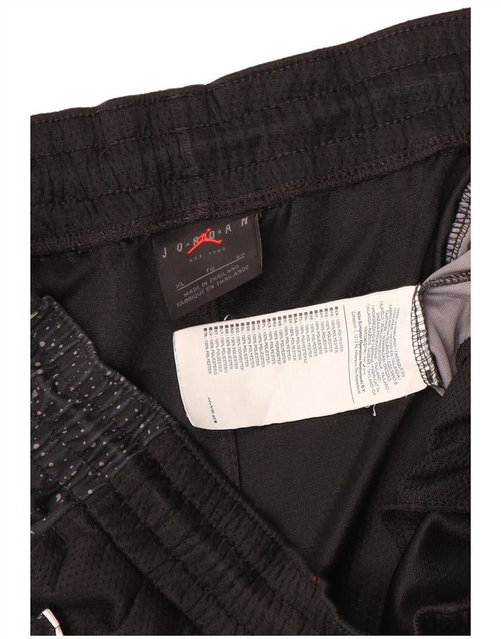 Shorts esportivos masculinos Jordan XL poliéster manchado preto
