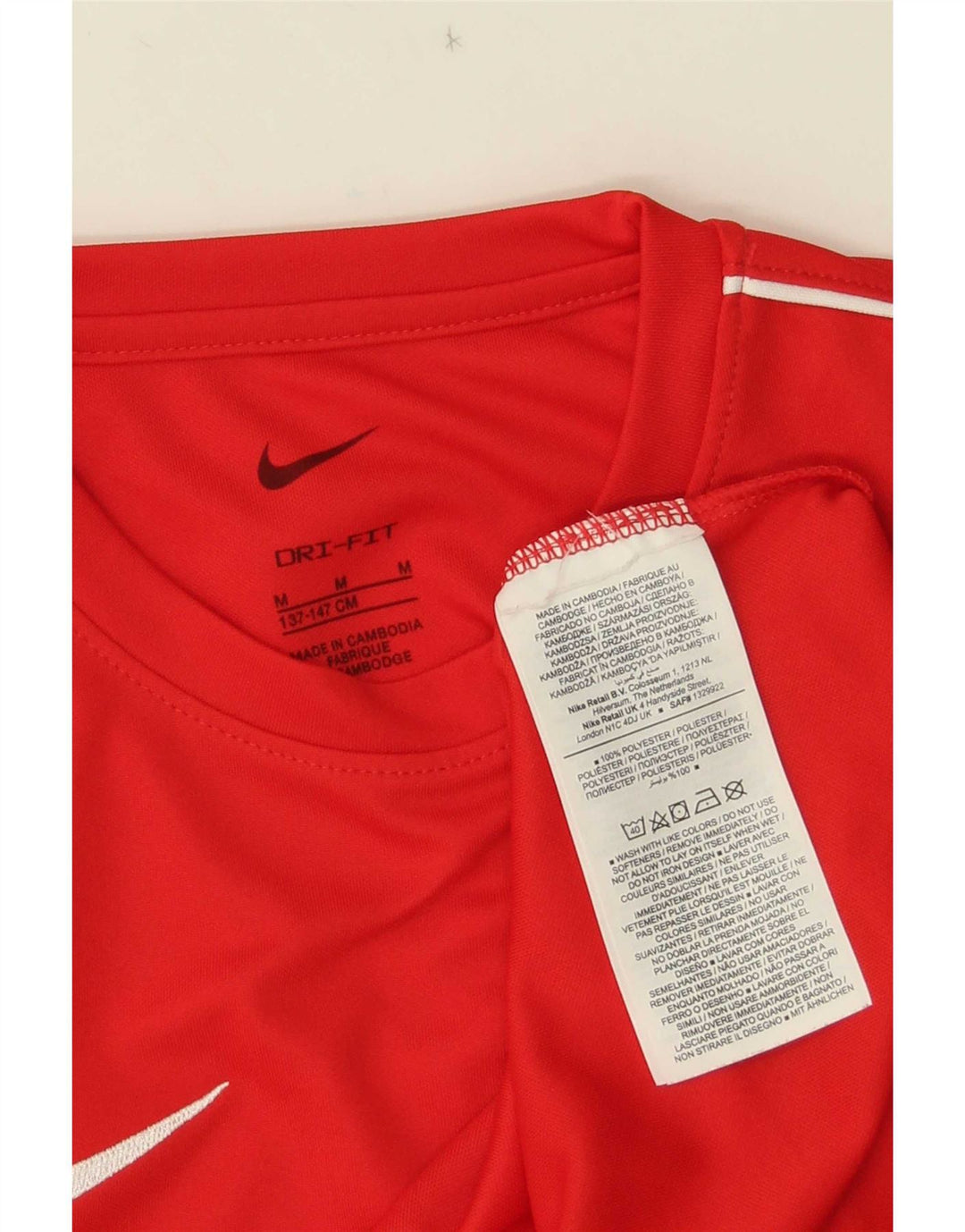 Camiseta Nike Boys Dri Fit Top 10-11 Anos Médio Poliéster Vermelho