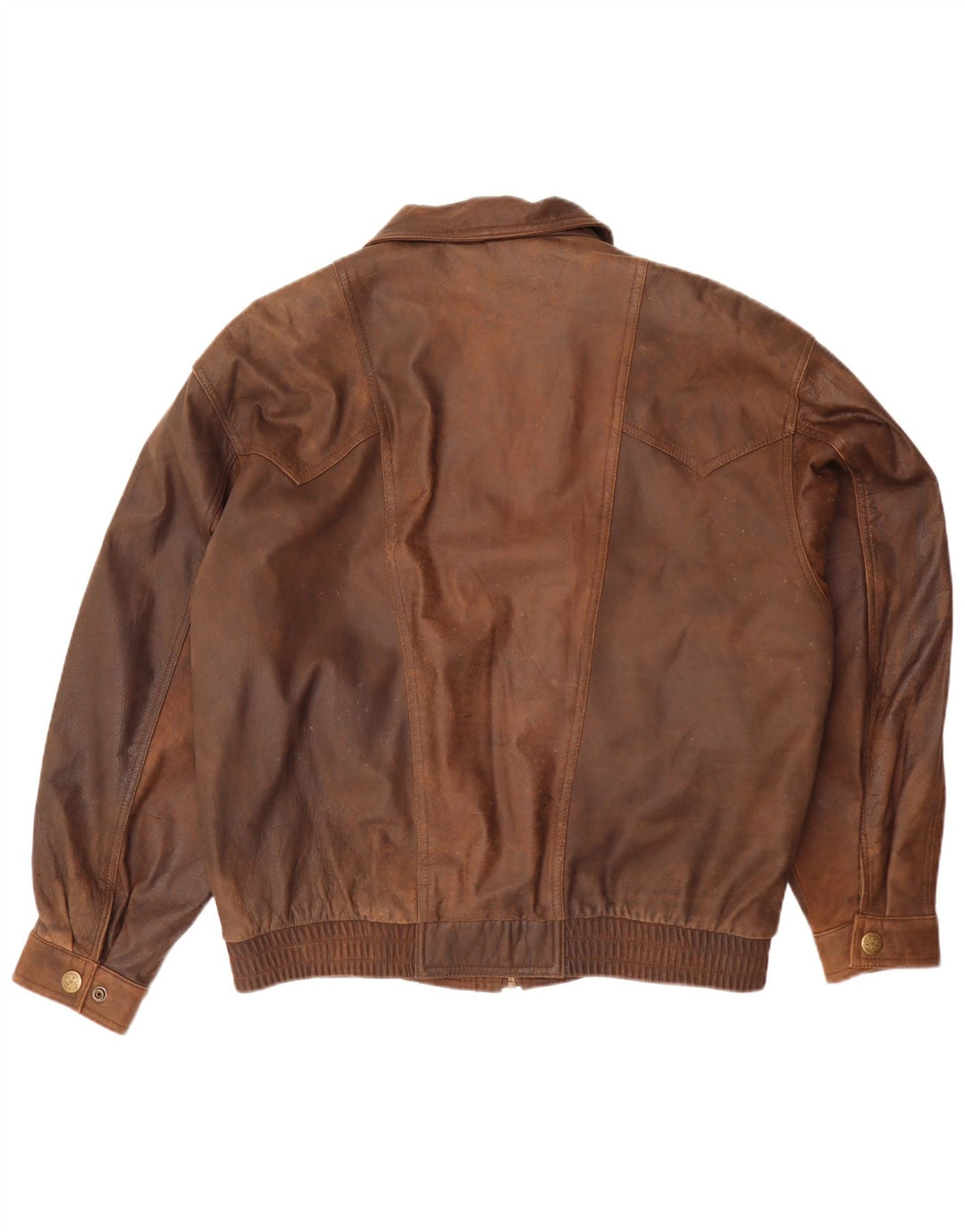 Jaqueta de couro masculina vintage IT 52 XL marrom