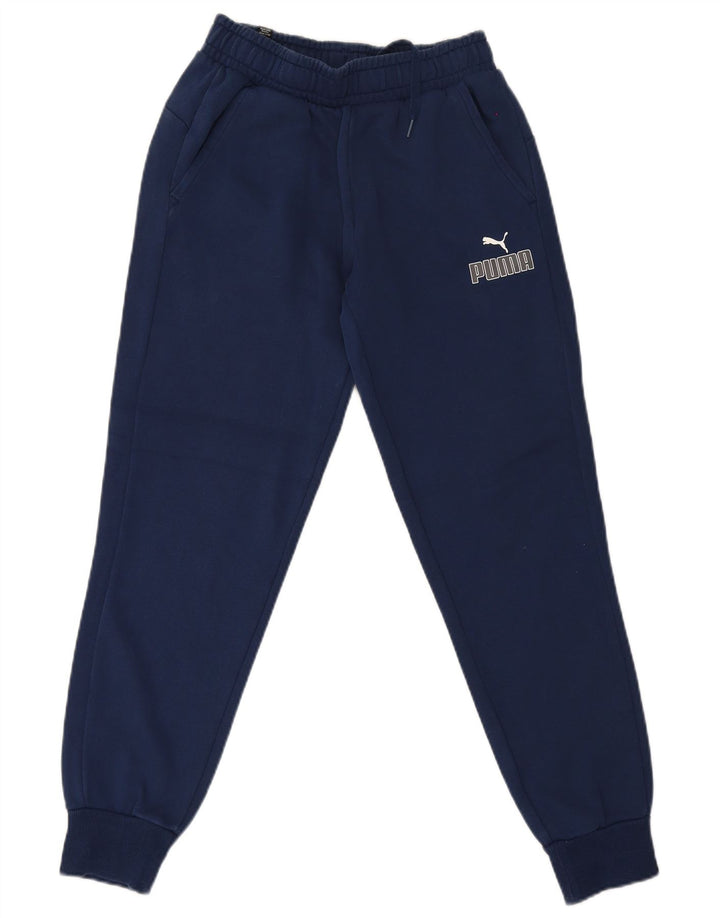 Calça esportiva masculina Puma Graphic Joggers pequena azul marinho
