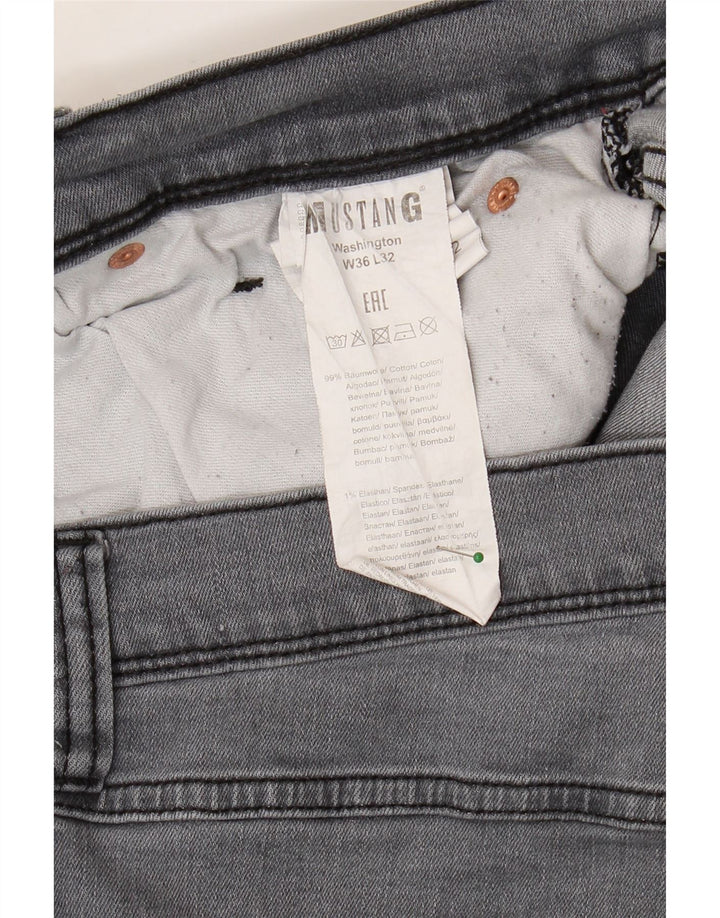 MUSTANG Mens Washington Slim Jeans W36 L32 Algodão Cinza