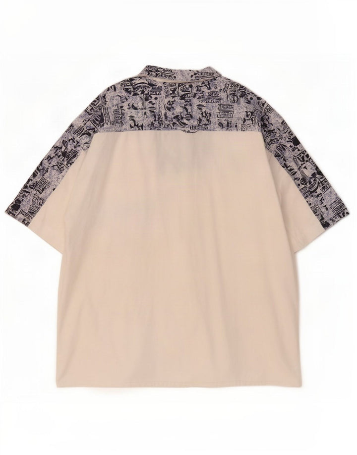 Pulôver vintage masculino com padrão abstrato tamanho 43/44 XL branco
