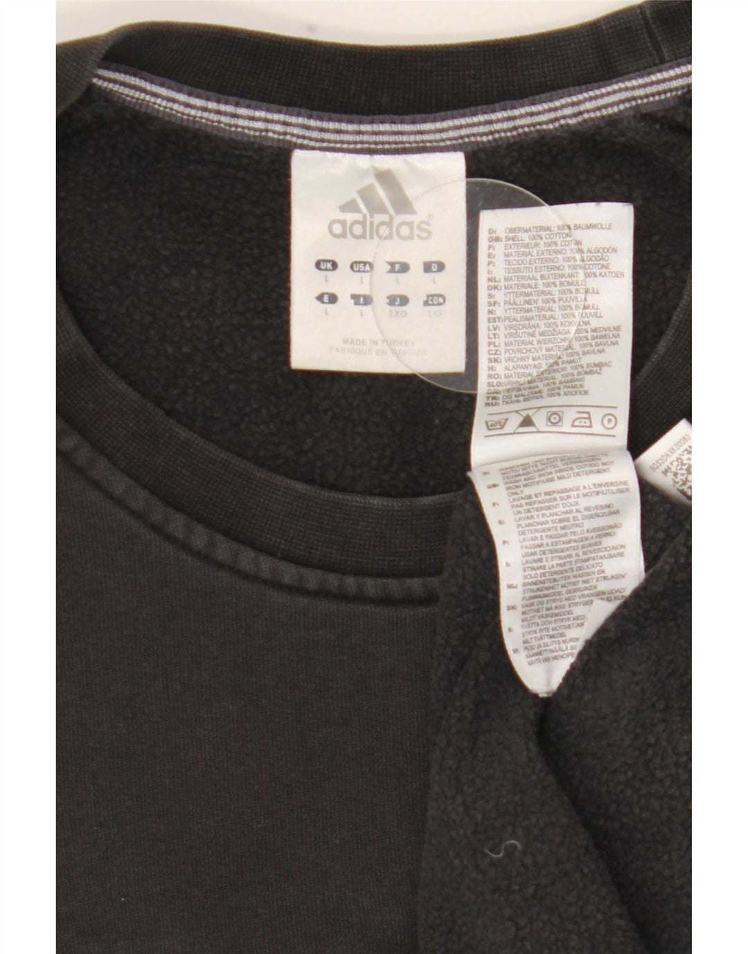 Adidas Mens Graphic Moletom Jumper Grande Algodão Preto