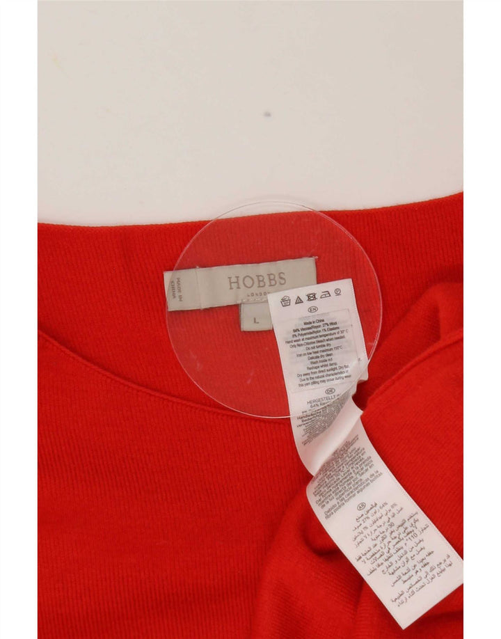 Top feminino Hobbs manga 3/4 Reino Unido 14 grande viscose vermelha