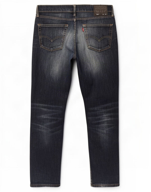 Levi's Mens 511 Distressed Slim Jeans W34 L32 Navy Blue Cotton
