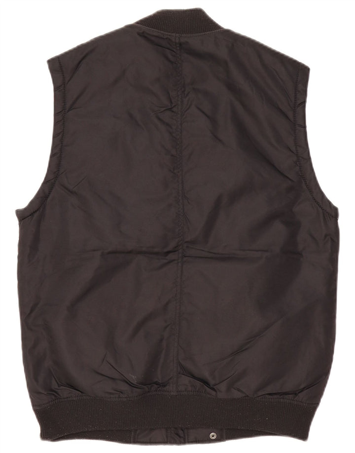 Zara Mens Utility Gilet UK 36 Pequeno Preto Nylon