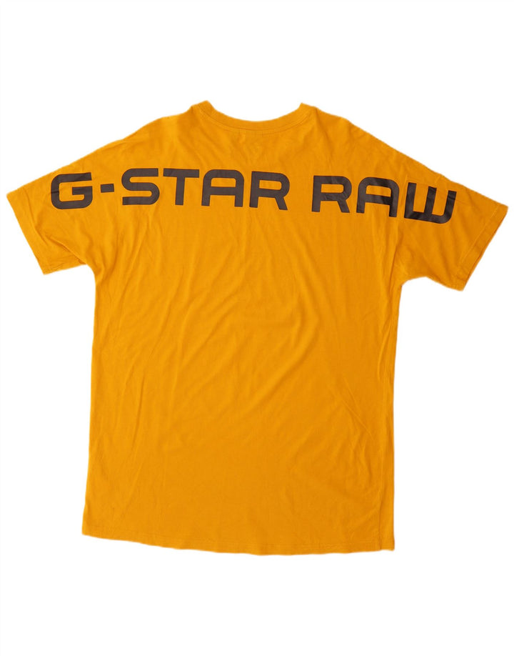 Camiseta gráfica masculina G-Star Top grande de algodão amarelo