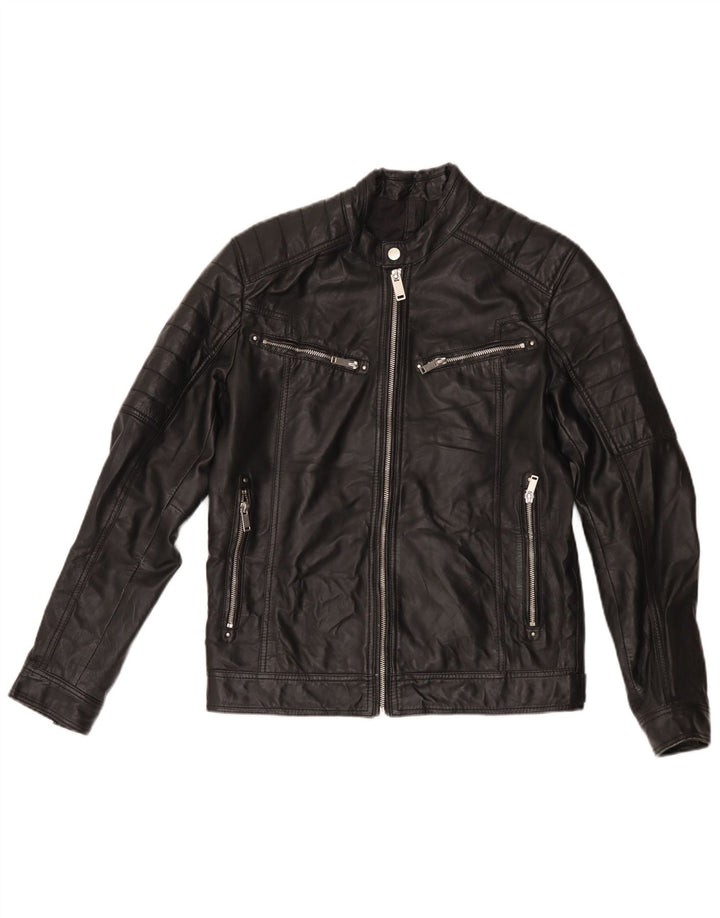 Jaqueta feminina de couro Conbipel Racer IT 46 grande couro preto
