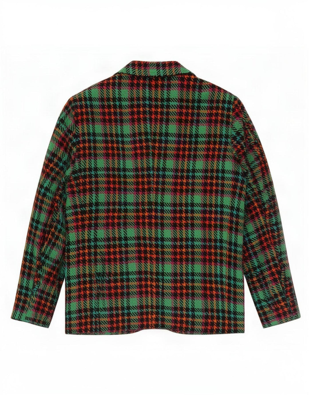 Jaqueta blazer feminina vintage com 3 botões Reino Unido 16 grande xadrez multicolorida