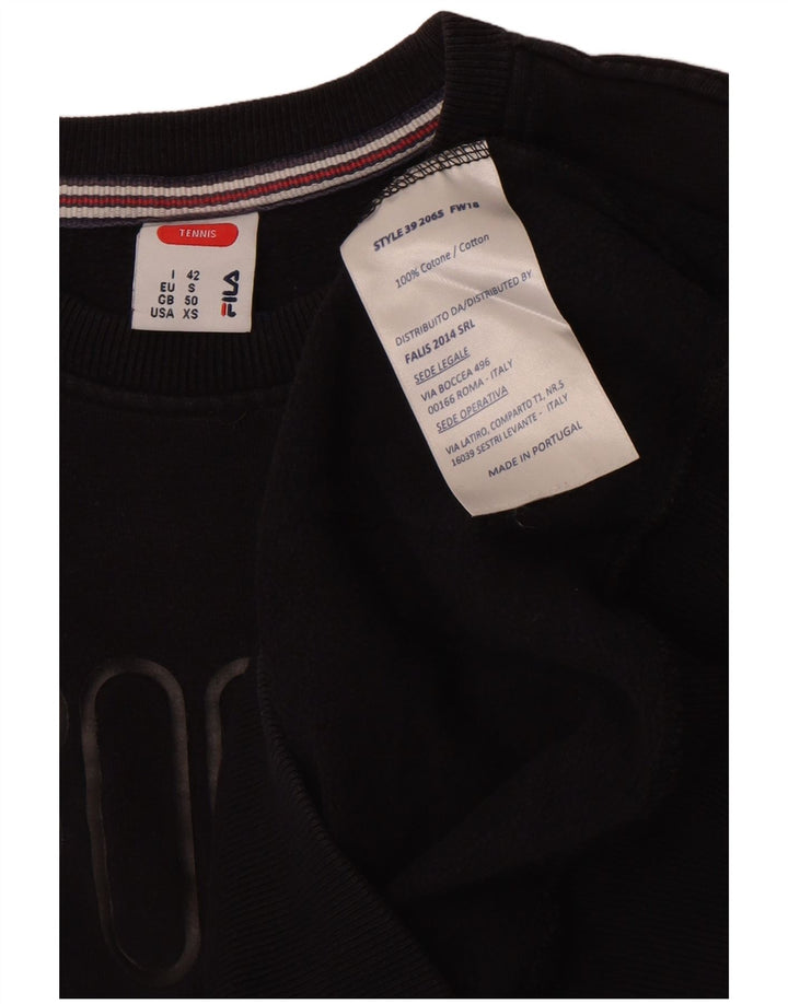Moletom gráfico feminino Fila Jumper IT 42 médio algodão preto