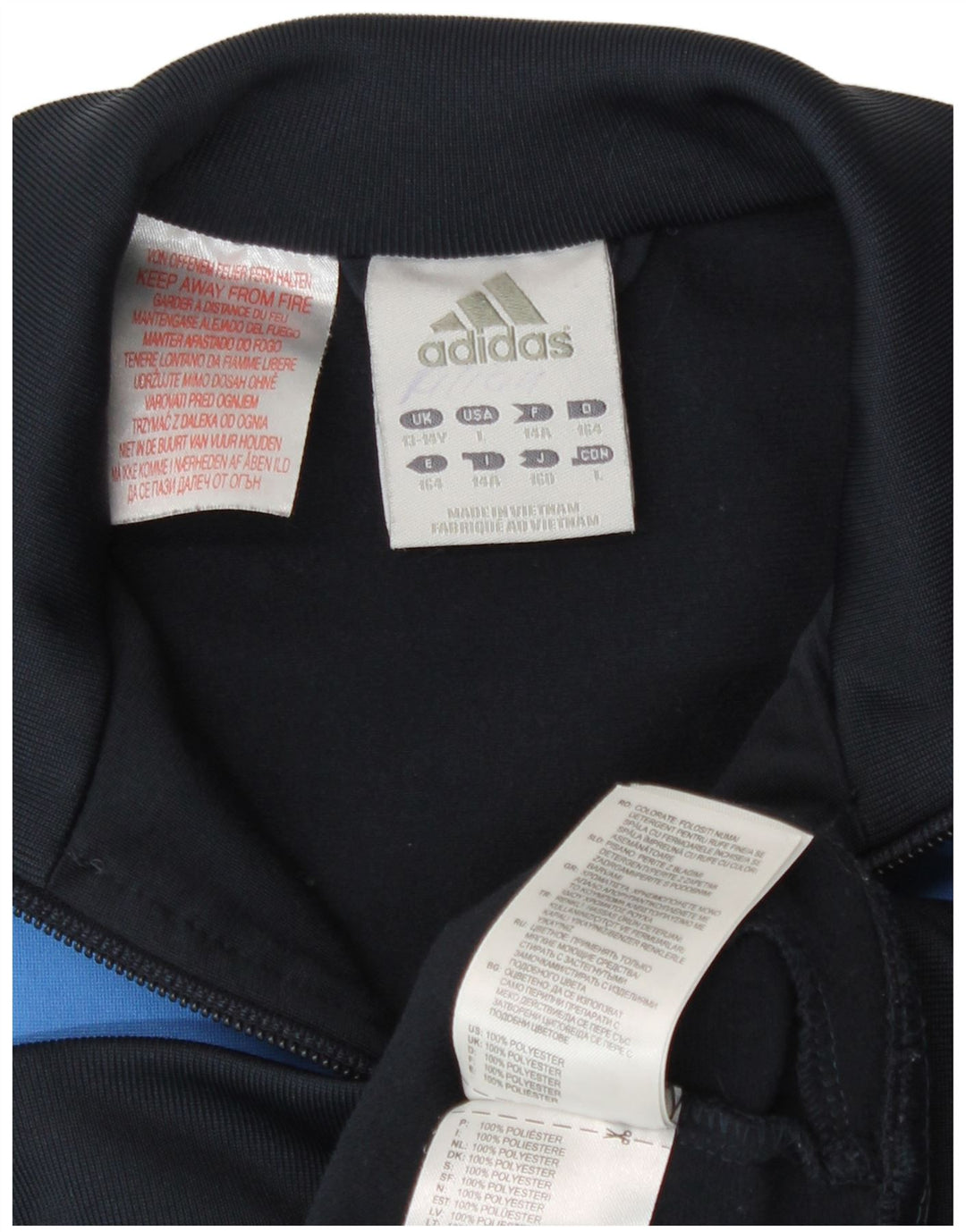 Jaqueta Adidas Meninos Treino Top 13-14 Anos Azul Marinho Colorblock