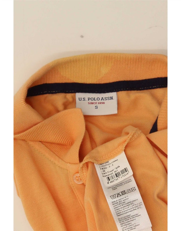 Camisa polo masculina US Polo Assn pequena laranja algodão
