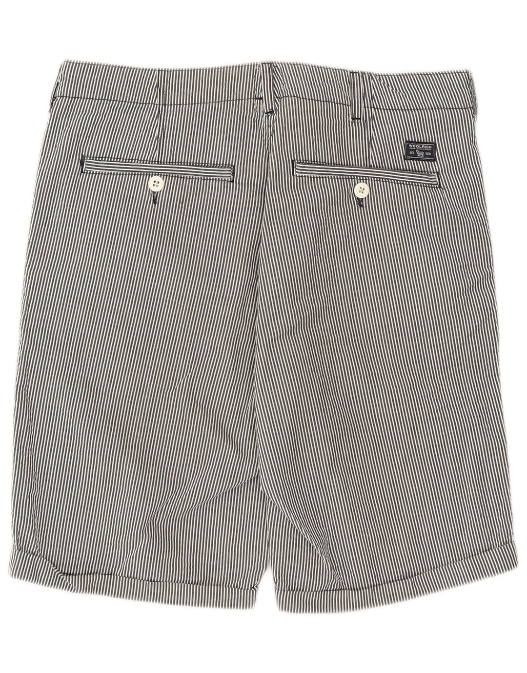 Shorts casuais masculinos Woolrich W32 algodão listrado cinza médio