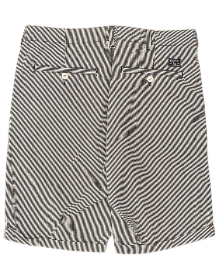 Shorts casuais masculinos Woolrich W32 algodão listrado cinza médio