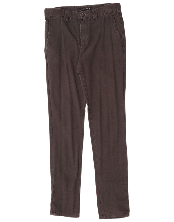 Zara Mens Slim Chino Calças EU 36 XS W29 L31 Algodão Cinza