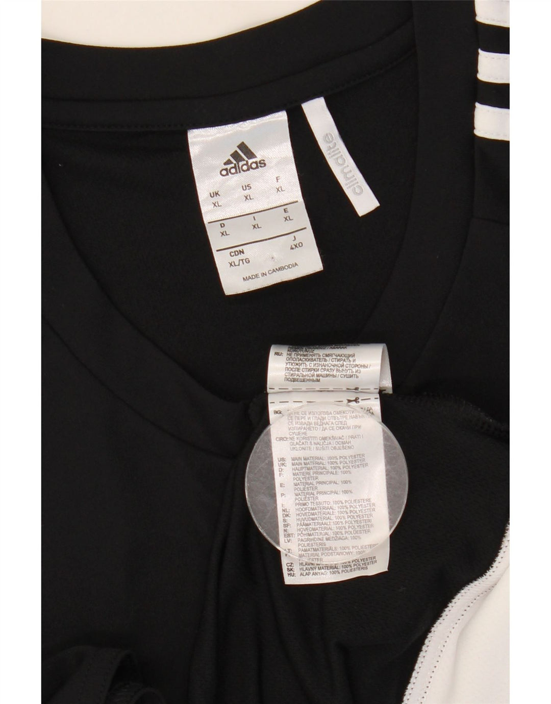 Adidas Masculino Climalite Camiseta Top XL Preto Colorblock Poliéster