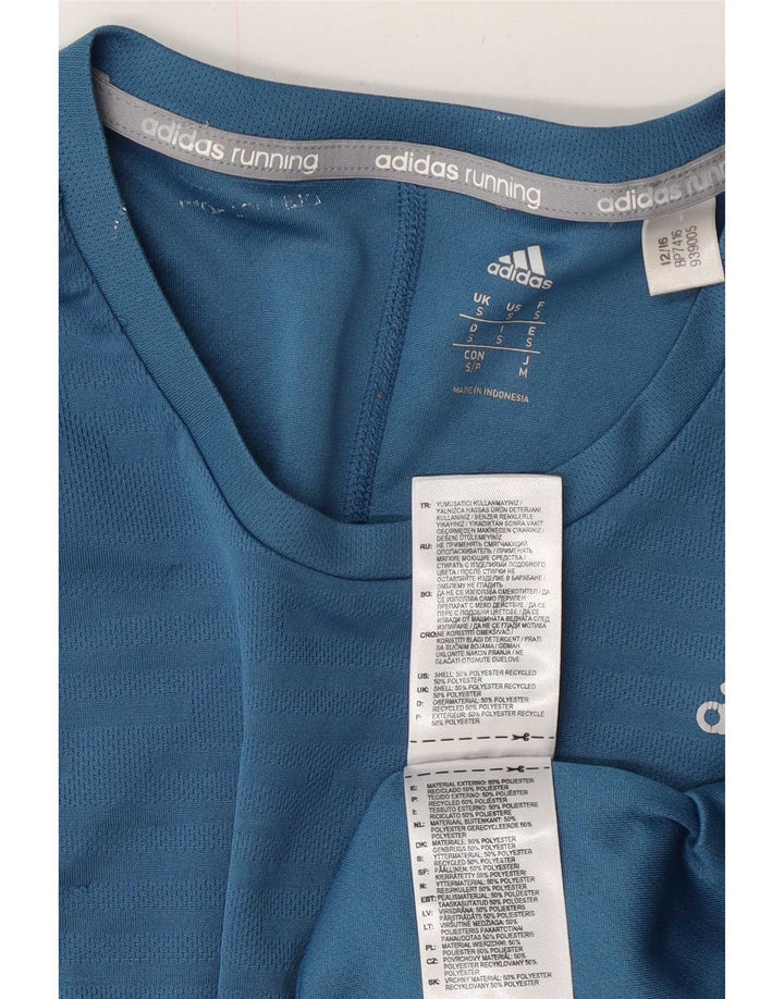 Adidas Masculino Climacool Camiseta Top Pequeno Azul Poliéster