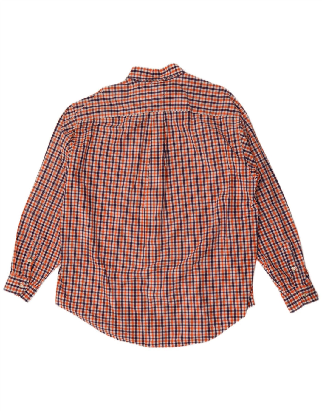 Camisa masculina Tommy Hilfiger grande laranja algodão guingão