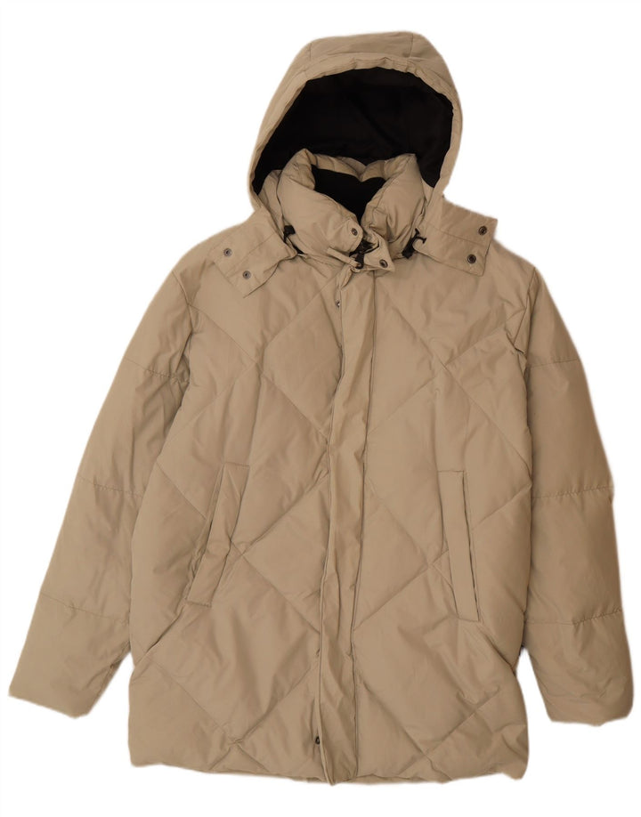 Casaco acolchoado com capuz masculino DIADORA UK 38 poliéster bege médio