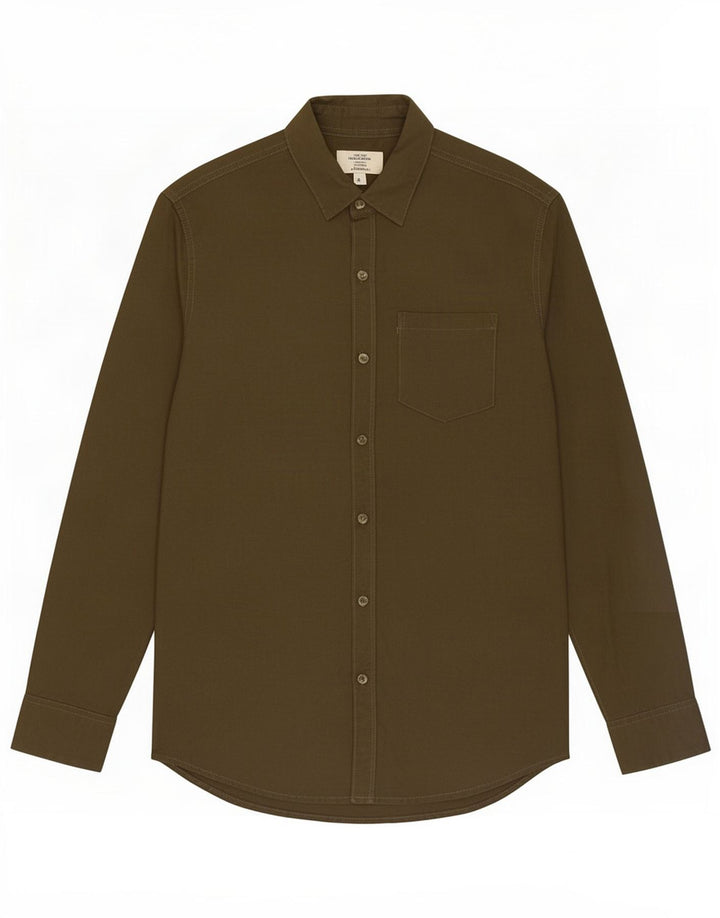 Camisa masculina Jack & Jones grande algodão cáqui