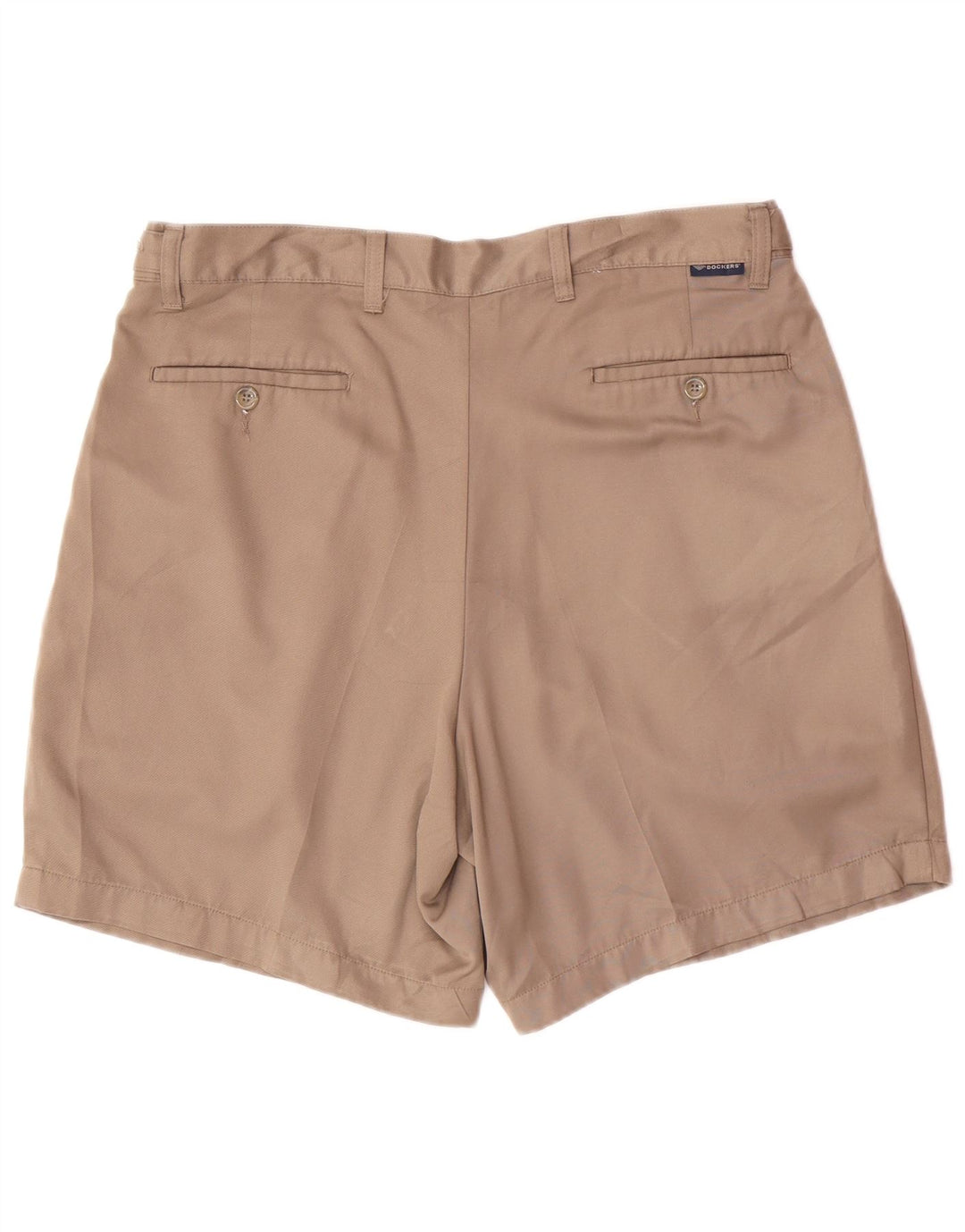 DOCKERS Masculino Pegged Chino Shorts W36 Grande Poliéster Marrom