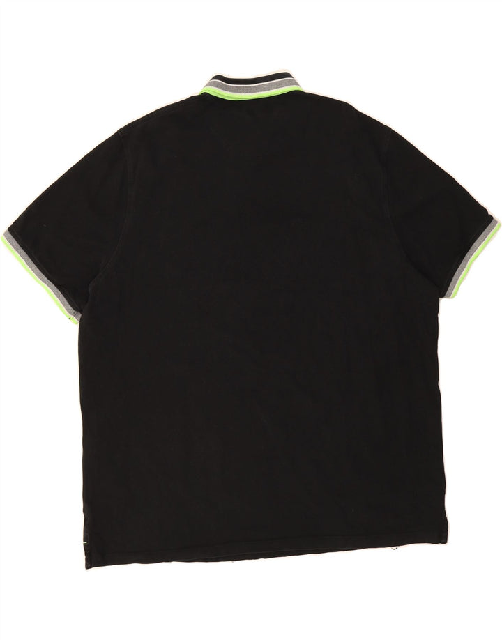 JACK & JONES Mens Polo Shirt 2XL Black Cotton Vintage Jack & Jones and Second-Hand Jack & Jones from Messina Hembry 