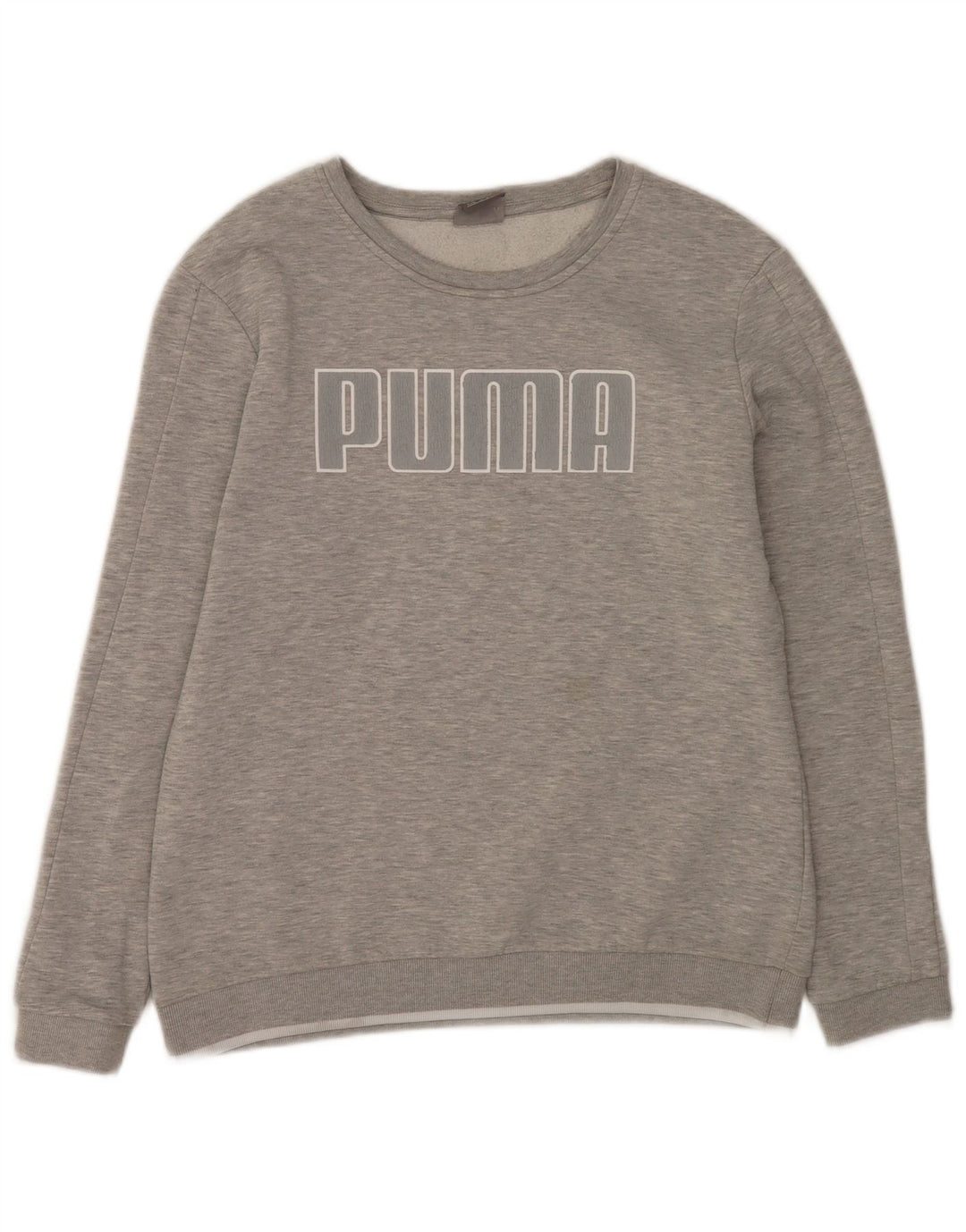 Suéter gráfico feminino Puma UK 16 grande algodão manchado cinza