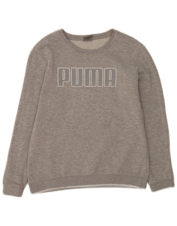 Suéter gráfico feminino Puma UK 16 grande algodão manchado cinza