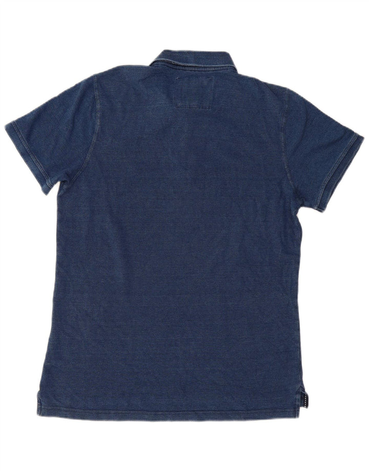 Camisa polo masculina Crew Clothing algodão azul marinho médio