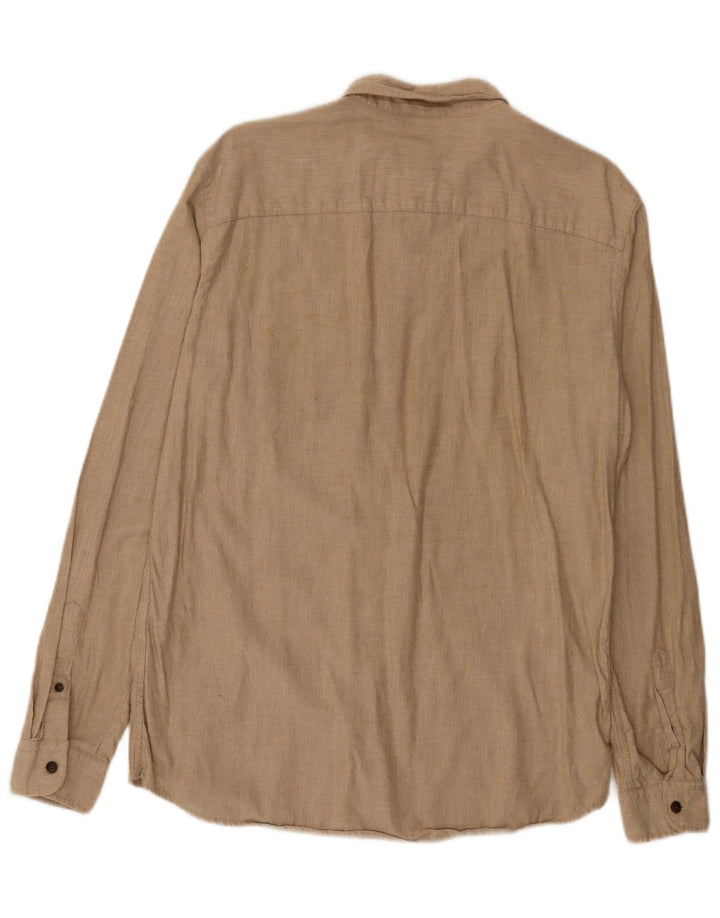 Camisa masculina JACK & JONES grande algodão bege